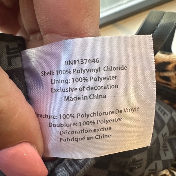 London Fog Leopard Print Tote Bag Zip Top Purse w/ Side Pulls Large - Picture 5 of 8